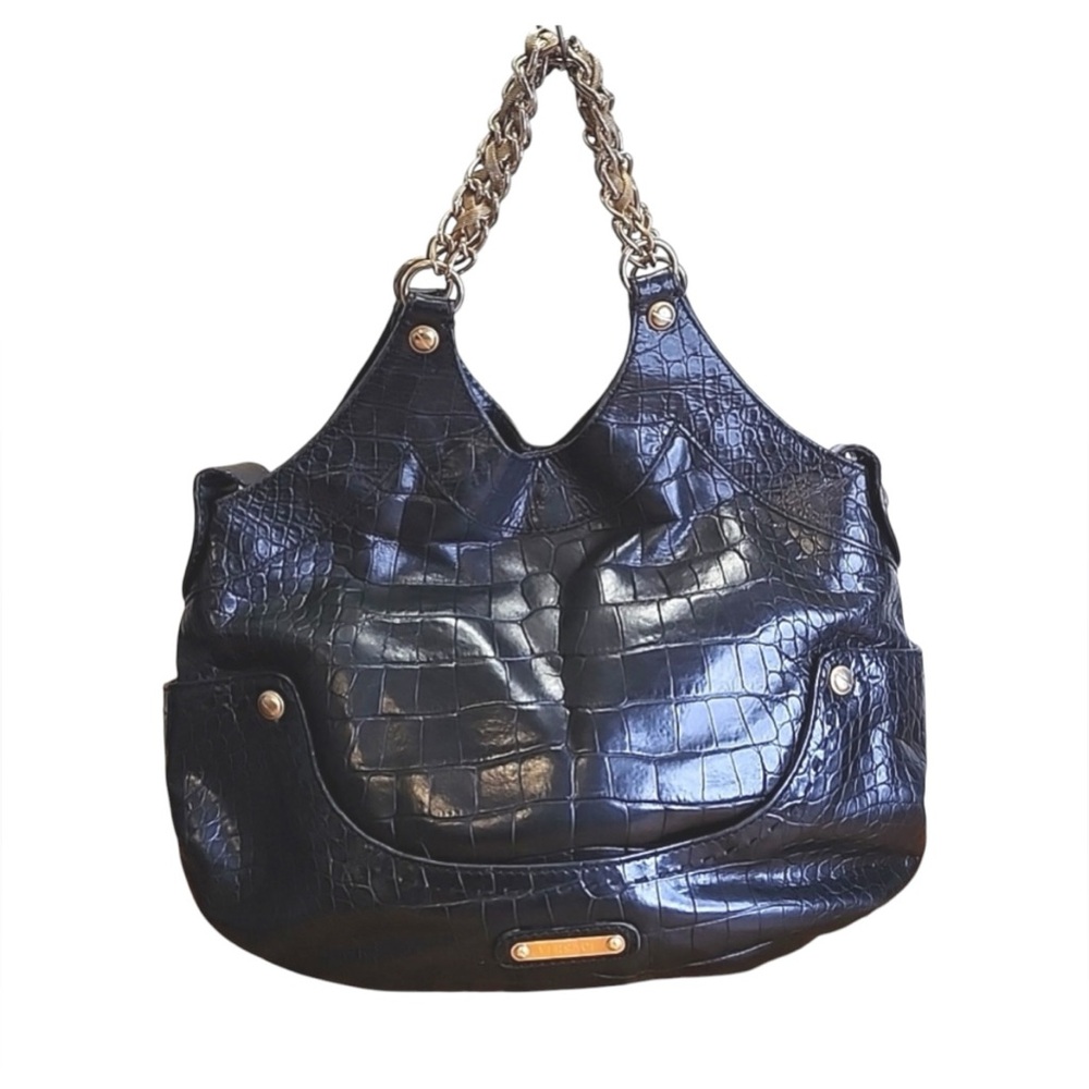 Versace Black Croc-Embossed Women's Bag